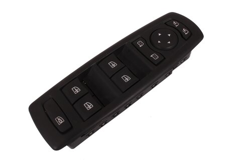 Tlačítka stahování předních a zadních oken s dojezdem a ovládání zrcátek