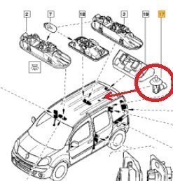 Spínač vnitřního osvětlení (kloubový spínač)