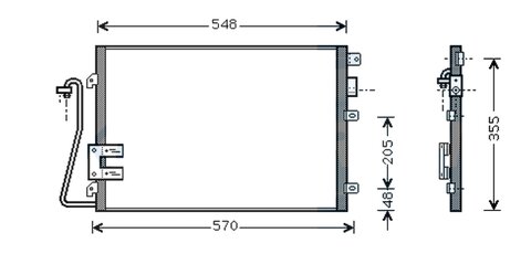 Chladič klimatizace bez sušiče 1.2i 8V 16V, 1.4i 8V, 1.6i 16V, 1.5DCi, 1.9DCi