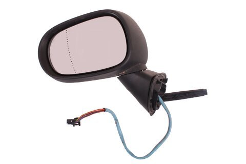 Levé zpětné zrcátko elektricky ovládané vyhřívané černé s bílím blikačem