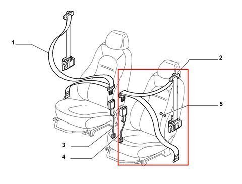 Levý přední bezpečnostní pás