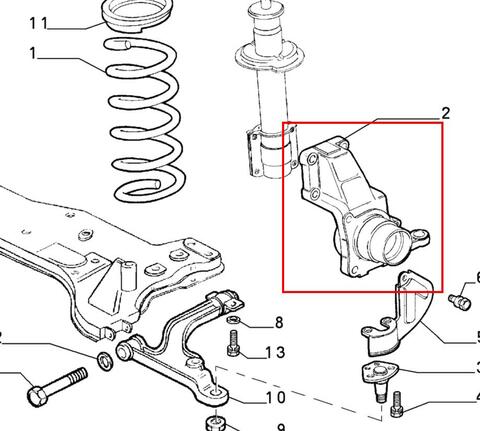 Levá přední těhlice (16 palců)
