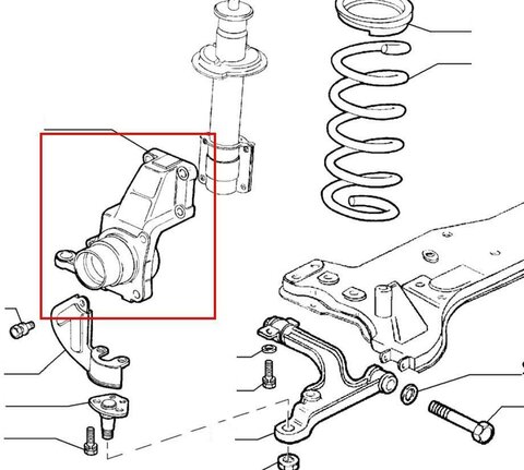 Pravá přední těhlice (16 palců) s ABS