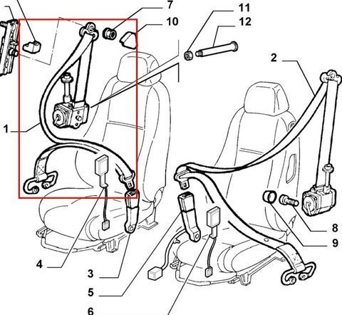 Bezpečnostní pás pravý přední