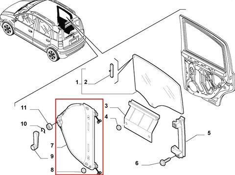 Stahovací mechanizmus dveří P Z M
