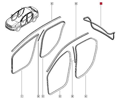 Těsnění zadních dveří kufru - sedan