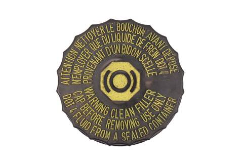 Víčko nádobky brzdové kapaliny- popis varování 464331