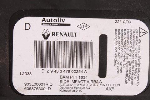 Airbag pravého předního sedadla