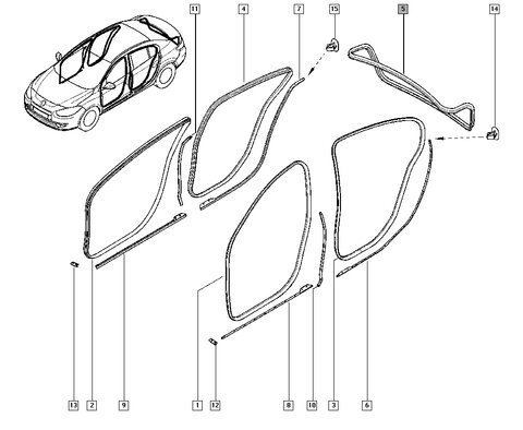 Těsnění zadních dveří kufru- 5-ti dv.