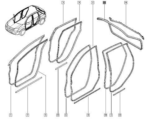 Těsnění zadních dveří kufru