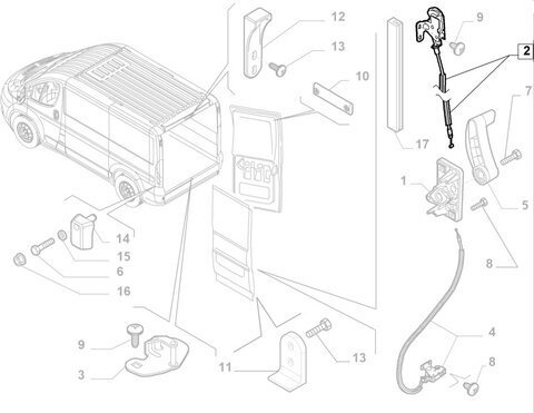Zámek zadních dveří horní levý L MAXI orig.