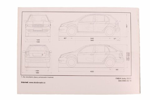 Technická data FABIA CZ 2001