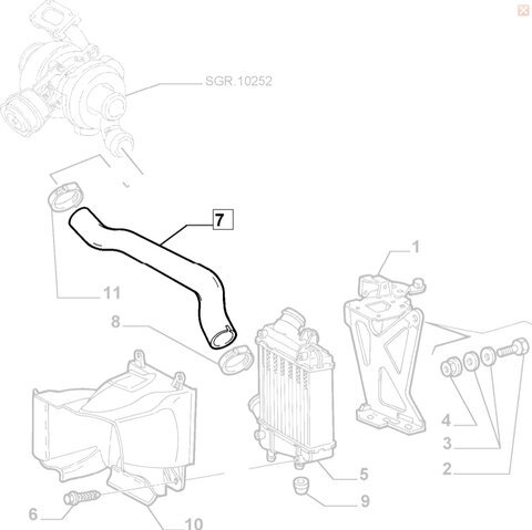 Hadice sání od turba k intercooleru