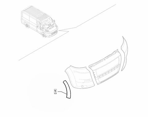 Plastový lem předního nárazníku pravý P orig.