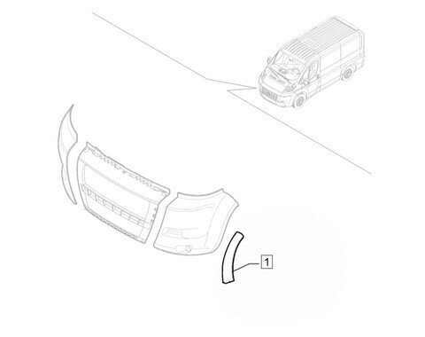 Levý plastový lem předního nárazníku (originál)