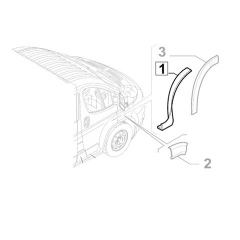 Plastový lem předního lemu pravý P orig.