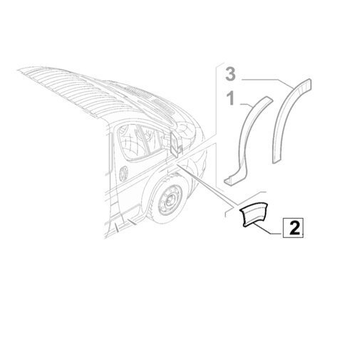 Plastový lem předního blatníku pravý P orig.