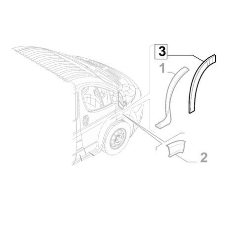 Plastový lem předních dveří pravý P orig.