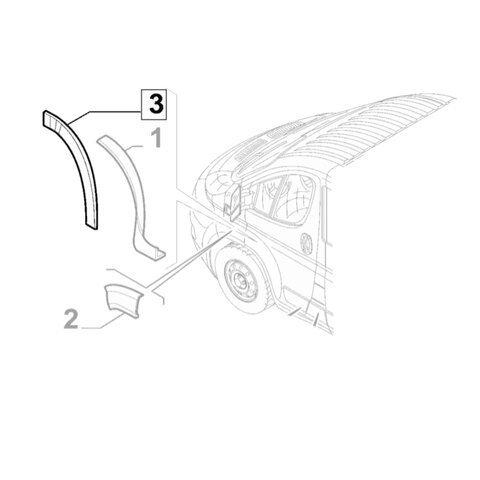 Plastový lem předních dveří levý L orig.