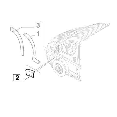 Plastový lem předního blatníku levý L orig.
